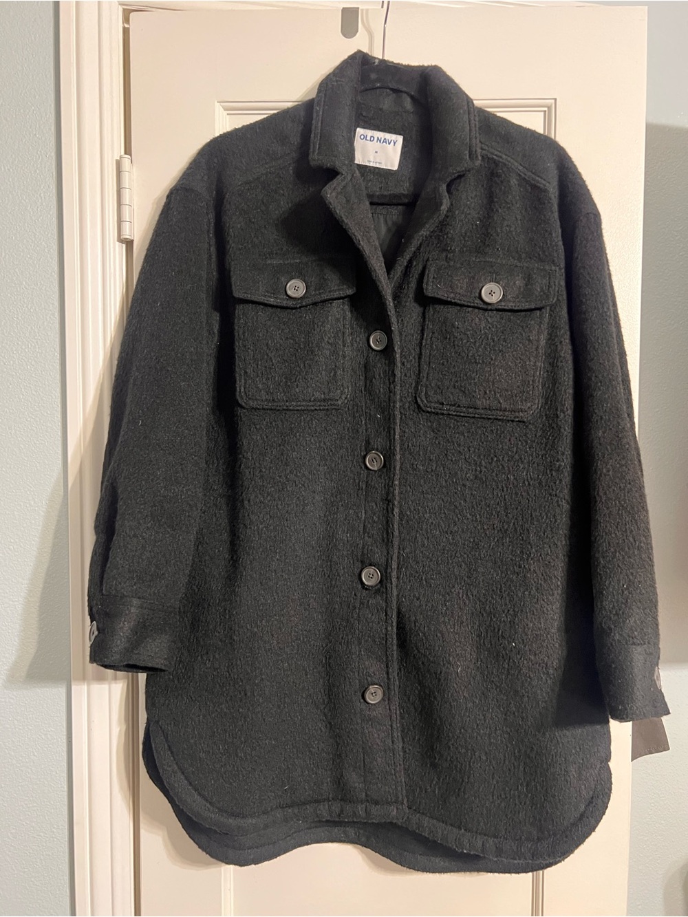 Old Navy Black Button-Front Utility Shacket